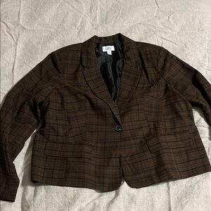 Croft & Barrow Brown Plaid Women's Blazer
